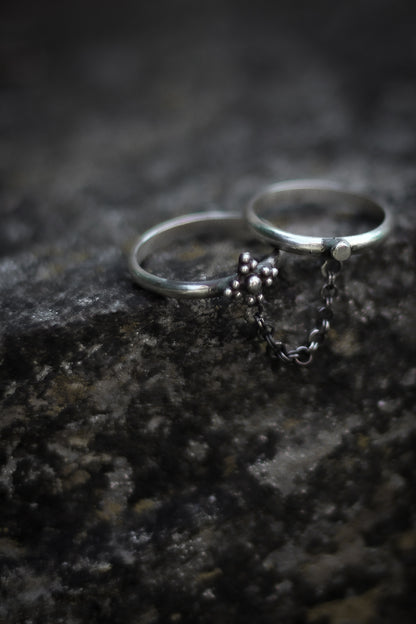 BARADWEN double chain ring in sterling silver