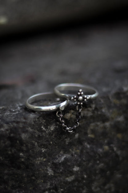 BARADWEN double chain ring in sterling silver