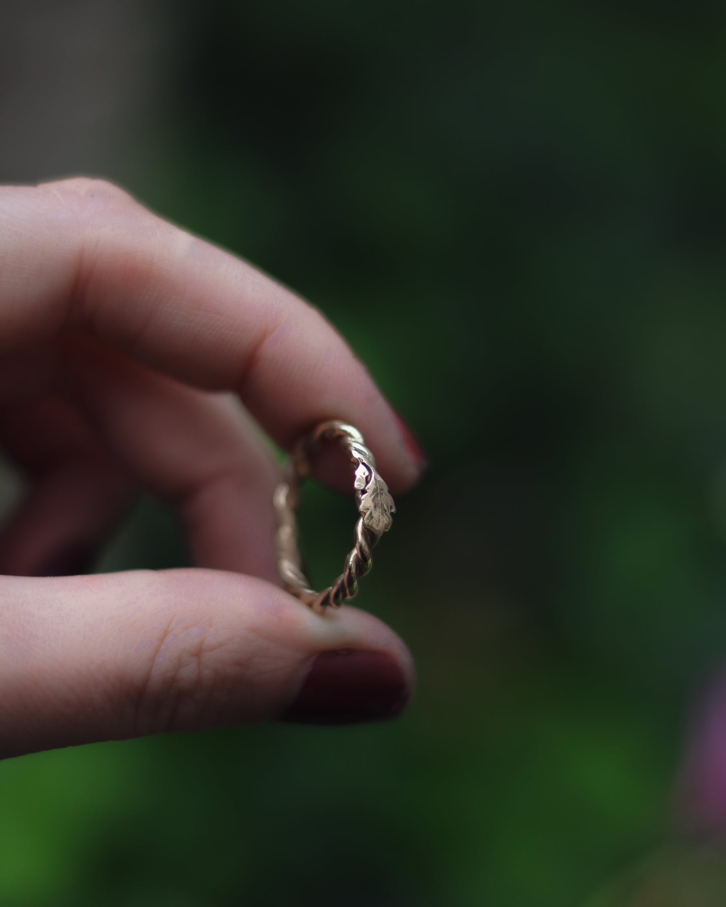 DRYAD I Braided Oak Leaf Wedding or Engagement Ring