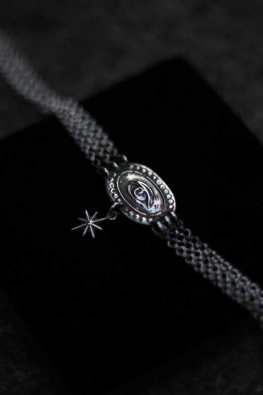 LOVERS EYE Victorian Chain Star Choker in Sterling Silver