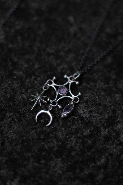 RITE Amethyst Halskette aus Silber mit Stern und Mond