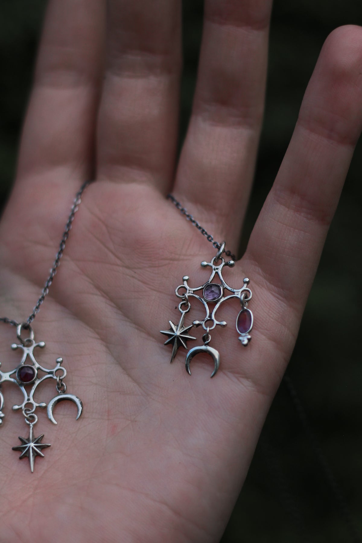 RITE Amethyst Halskette aus Silber mit Stern und Mond