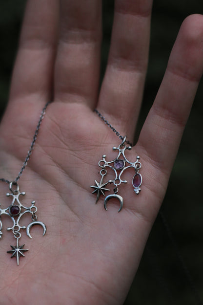 RITE Amethyst Halskette aus Silber mit Stern und Mond