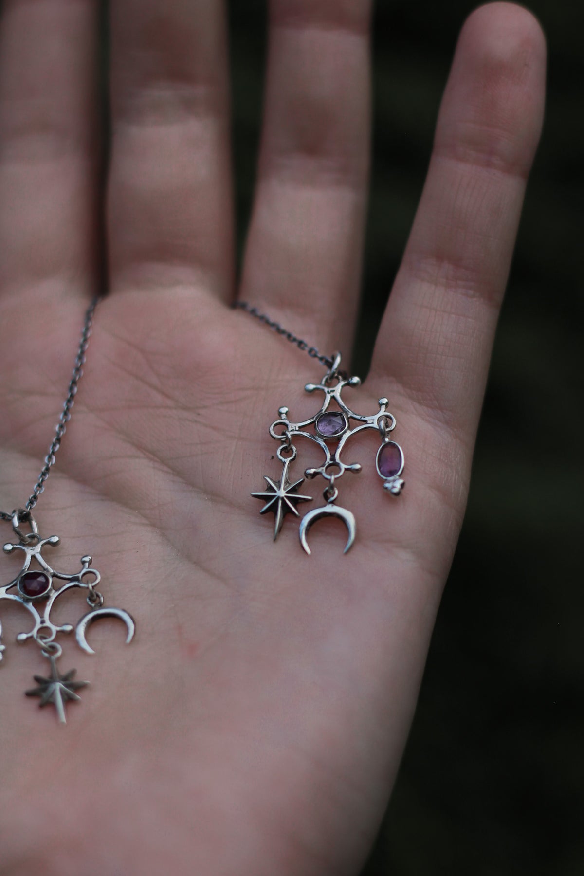 RITE Amethyst Halskette aus Silber mit Stern und Mond