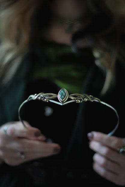 SILVARYN fantasy crown moss agate 9
