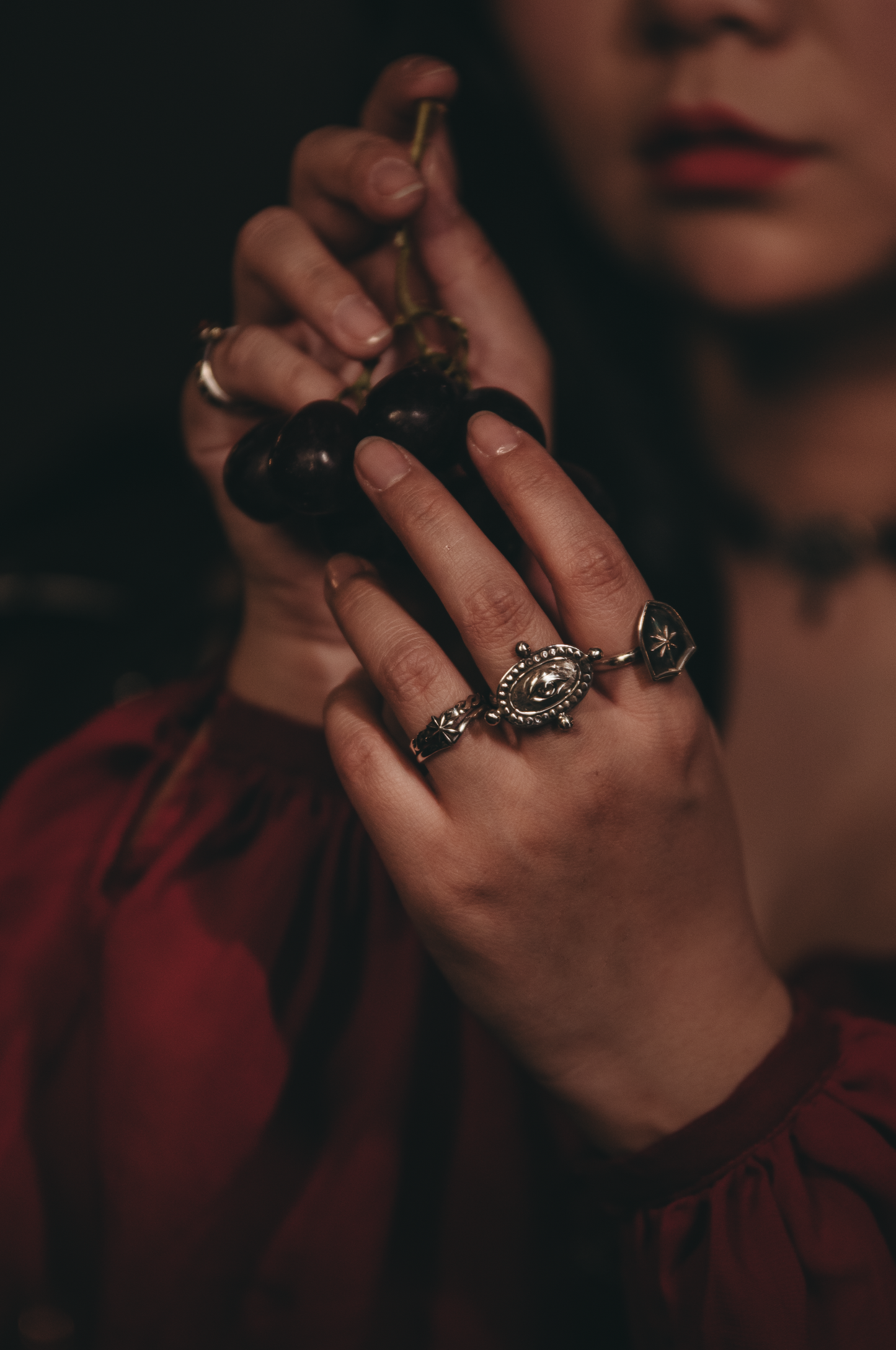 Handmade Victorian inspired Lovers Eye ring in sterling silver