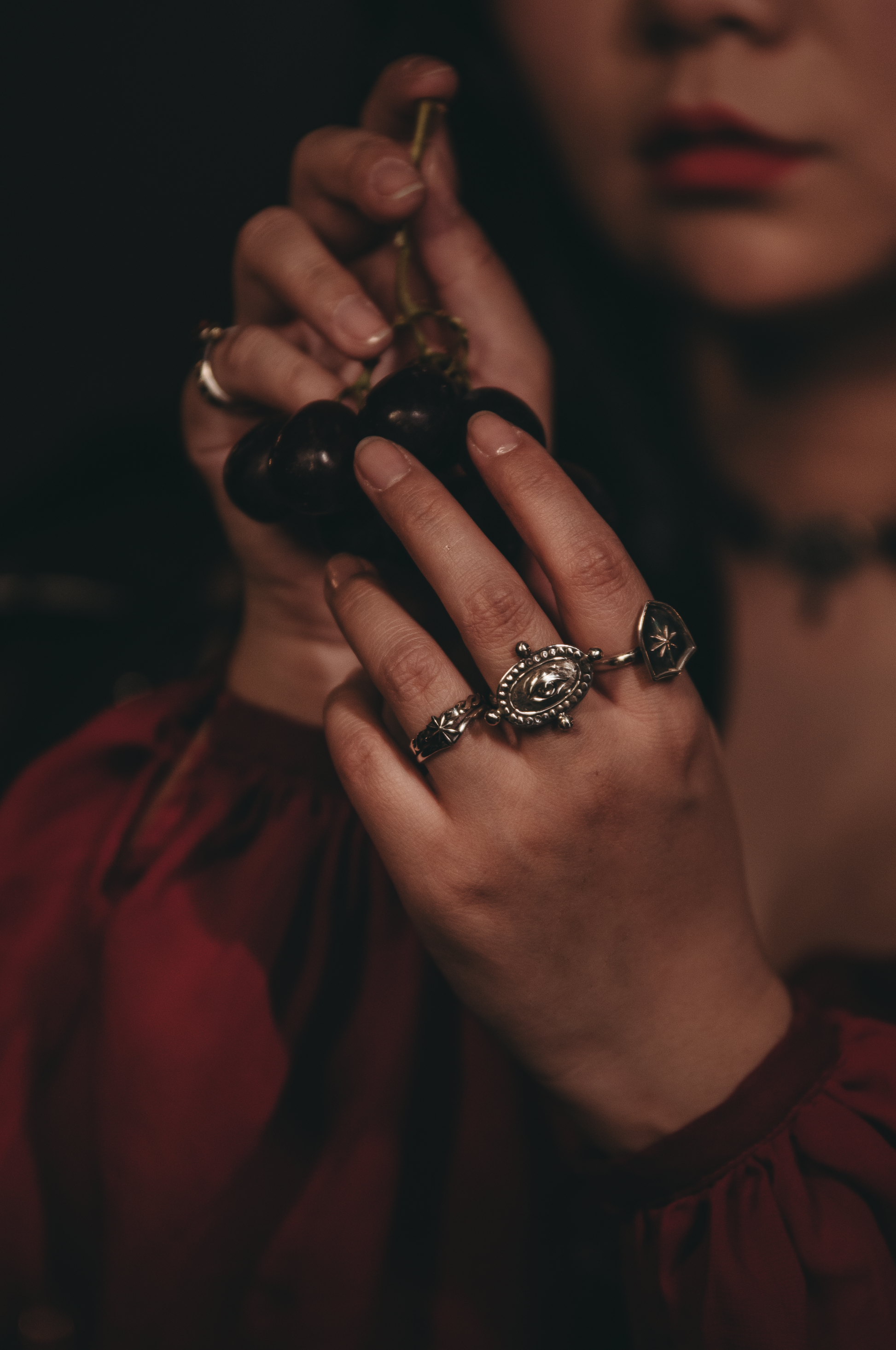 Handmade Victorian inspired Lovers Eye ring in sterling silver
