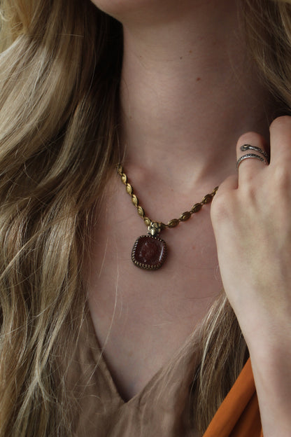 Athena necklace glass cameo