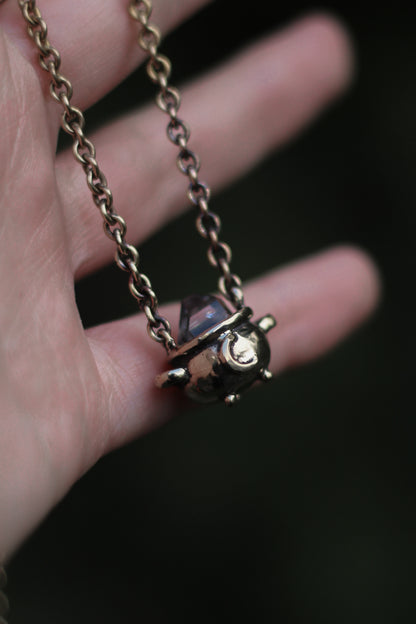 cauldron crystal witch necklace