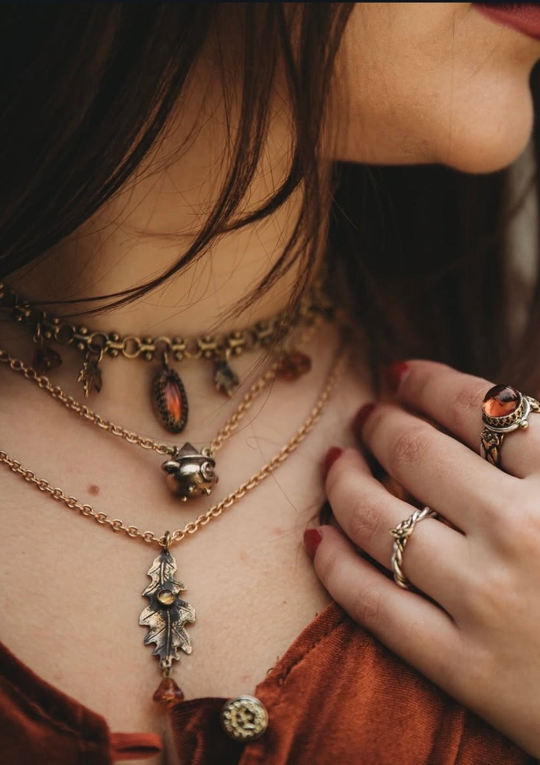 cauldron crystal witch necklace