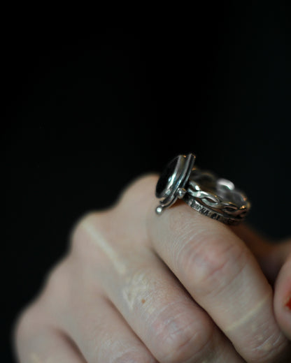 silver braided viking ring sterling silver 