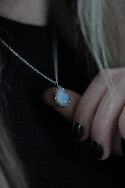 MOONDROP sterling silver moonstone drop necklace