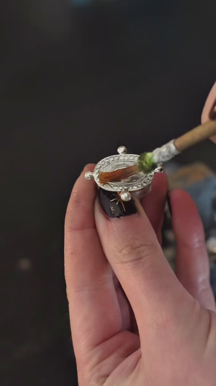 Making of the Victorian inspired Lovers Eye ring in sterling silver