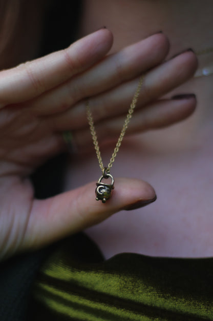 witch cauldron necklace bronze silver 
