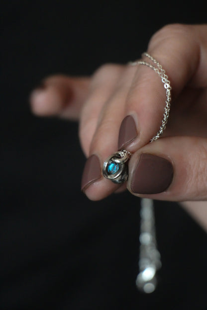 witch cauldron necklace bronze silver 2